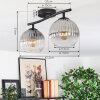 Koyoto ceiling light, globe light clear, Smoke-coloured, 2-light sources