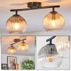 Koyoto ceiling light, globe light Amber, clear, Smoke-coloured, 2-light sources