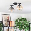 Koyoto ceiling light, globe light Amber, clear, Smoke-coloured, 2-light sources