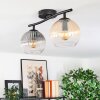 Koyoto ceiling light, globe light Amber, clear, Smoke-coloured, 2-light sources