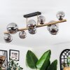 Chehalis ceiling light, globe light gold, black, 10-light sources
