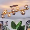 Chehalis ceiling light, globe light gold, black, 10-light sources