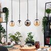 Gastor hanging light, globe light, pendant light Amber, clear, Smoke-coloured, 4-light sources