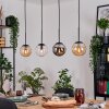 Gastor hanging light, globe light, pendant light Amber, clear, Smoke-coloured, 4-light sources