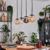 Gastor hanging light, globe light, pendant light Amber, clear, Smoke-coloured, 4-light sources