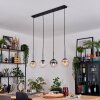 Gastor hanging light, globe light, pendant light Amber, clear, Smoke-coloured, 4-light sources