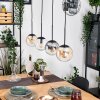 Gastor hanging light, globe light, pendant light Amber, clear, Smoke-coloured, 4-light sources