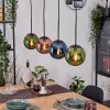 Gastor hanging light, globe light, pendant light blue, green, coppery, 4-light sources