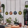 Gastor hanging light, globe light, pendant light blue, green, coppery, 4-light sources