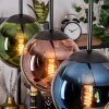 Gastor hanging light, globe light, pendant light blue, green, coppery, 4-light sources
