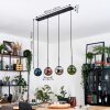 Gastor hanging light, globe light, pendant light blue, chrome, green, coppery, Smoke-coloured, 4-light sources