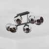 Ripoll ceiling light, globe light chrome, Smoke-coloured, 6-light sources