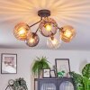 Koyoto ceiling light, globe light 52 cm Amber, clear, Smoke-coloured, 5-light sources