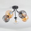 Koyoto ceiling light, globe light 52 cm Amber, clear, Smoke-coloured, 5-light sources