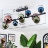 Chehalis ceiling light, globe light blue, green, coppery, 10-light sources