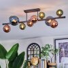 Chehalis ceiling light, globe light blue, green, coppery, 10-light sources