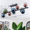 Chehalis ceiling light, globe light blue, green, coppery, 10-light sources