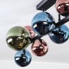 Chehalis ceiling light, globe light blue, green, coppery, 10-light sources