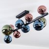 Chehalis ceiling light, globe light blue, green, coppery, 10-light sources
