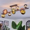 Chehalis ceiling light, globe light blue, green, coppery, 10-light sources