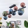 Chehalis ceiling light, globe light blue, green, coppery, 10-light sources