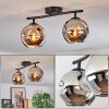 Ripoll ceiling light, globe light chrome, Smoke-coloured, 2-light sources