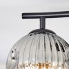 Ripoll ceiling light, globe light chrome, clear, Smoke-coloured, 2-light sources