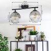 Ripoll ceiling light, globe light clear, Smoke-coloured, 2-light sources