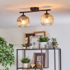 Ripoll ceiling light, globe light Amber, clear, Smoke-coloured, 2-light sources