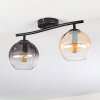 Koyoto ceiling light, globe light Amber, clear, Smoke-coloured, 2-light sources