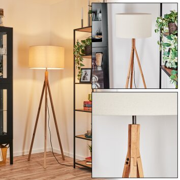 Flemming floor lamp Ecru, matt nickel, 1-light source