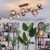 Chehalis ceiling light, globe light gold, black, 10-light sources