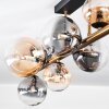 Chehalis ceiling light, globe light gold, black, 10-light sources