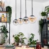 Gastor hanging light, globe light, pendant light Amber, clear, Smoke-coloured, 4-light sources
