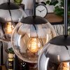 Gastor hanging light, globe light, pendant light Amber, clear, Smoke-coloured, 4-light sources