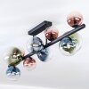 Chehalis ceiling light, globe light blue, green, clear, coppery, 10-light sources