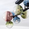 Chehalis ceiling light, globe light blue, green, clear, coppery, 10-light sources