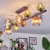 Chehalis ceiling light, globe light blue, green, clear, coppery, 10-light sources