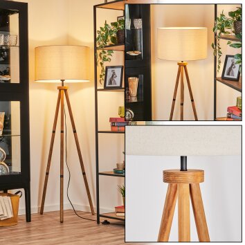 Flemming floor lamp Dark wood, black, 1-light source