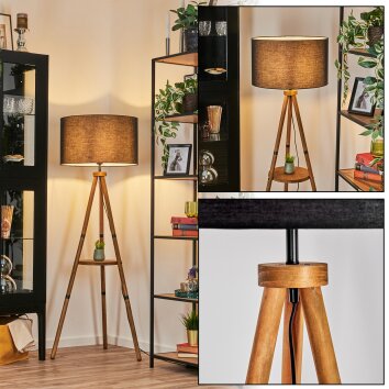 Flemming floor lamp brown, Ecru, black, 1-light source