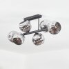 Ripoll ceiling light, globe light chrome, Smoke-coloured, 6-light sources