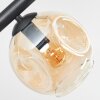 Ripoll ceiling light, globe light Amber, clear, Smoke-coloured, 10-light sources