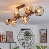 Ripoll ceiling light, globe light Amber, clear, Smoke-coloured, 10-light sources