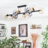 Ripoll ceiling light, globe light Amber, clear, Smoke-coloured, 10-light sources