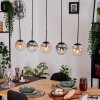 Gastor hanging light, globe light, pendant light Amber, clear, Smoke-coloured, 5-light sources