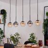 Gastor hanging light, globe light, pendant light Amber, clear, Smoke-coloured, 5-light sources