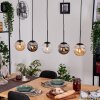 Gastor hanging light, globe light, pendant light Amber, clear, Smoke-coloured, 5-light sources