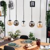 Gastor hanging light, globe light, pendant light Amber, clear, Smoke-coloured, 5-light sources