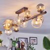 Chehalis ceiling light, globe light Amber, clear, Smoke-coloured, 10-light sources