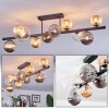 Chehalis ceiling light, globe light Amber, clear, Smoke-coloured, 10-light sources